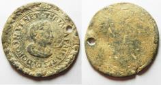 Ancient Coins - ITALY. Venice. 17th century. Lead theriac box lid (36mm, 10.16g). Produced by the Alla testa d’oro pharmacopia of Venice. 