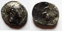 Ancient Coins - Apparently unpublished issue with these controls: Seleukid Kings.  Antiochos IV Epiphanes (175-164 BC). AR drachm (17mm, 3.93). Uncertain Eastern Mint.