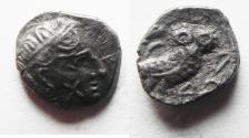 Ancient Coins - ARABIA, Southern. Saba'. Late 4th–mid 2nd centuries BC. AR tmrt – Quarter Unit (12mm, 1.10 g). Imitating Athens.