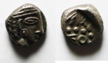 Ancient Coins - Northern Arabia. Uncertain mint. Fourth century BC. AR drachm (11mm, 3.58g). Imitating Athens.