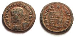 Ancient Coins - Constantine II AE follis. Camp Gate.