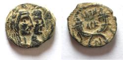 Ancient Coins - NABATAEA. Aretas IV, with Shaqilat. 9 BC- AD 40. AE 18