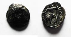 Ancient Coins - Apparently unpublished: Macedonian Kings. Alexander III the Great (336-323 BC). AR obol (8mm, 0.53g). Uncertain eastern mint.