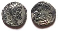 Ancient Coins - Roman Imperial. Septimius Severus (AD 193-211). AR denarius (17mm, 2.46g). Emesa mint.