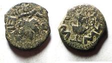 Ancient Coins - Judaea. Jewish War. First Revolt. AE Prutah. Year 3. 68/69 C.E.