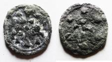 World Coins - MEDIEVAL. Uncertain mint. AR denier (16 mm, 1.37 g). Three crosses / Cross?.