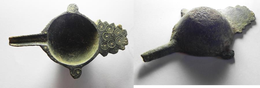 Ancient Coins - LATE ROMAN. BYZANTINE BYZANTINE. 4TH- 6TH CENT. A.D Bronze Oil Lamp Filler