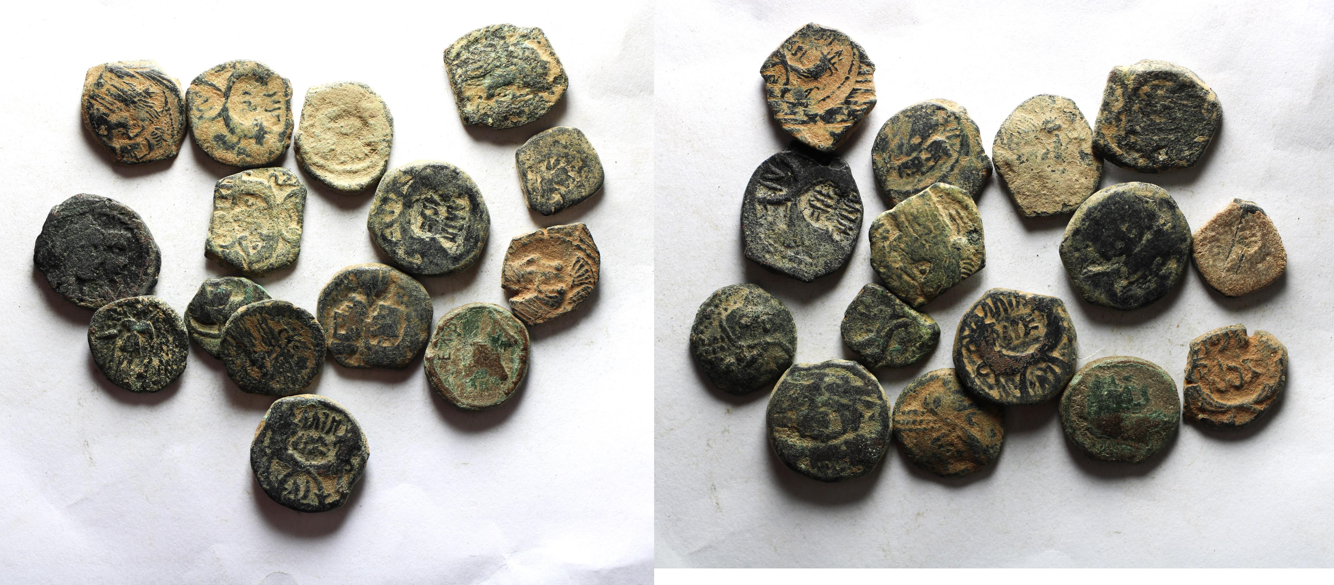 AS FOUND. LOT OF 15. ANCIENT NABATAEAN BRONZE COINS | Lots & Collections