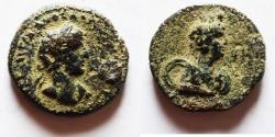 Ancient Coins - DECAPOLIS. BOSTRA. HADRIAN WITH ARABIA AE 19