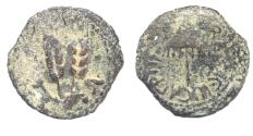 Ancient Coins - AS FOUND: JUDAEA, Herodians. Agrippa I. 37-43 CE. AE Prutah .Jerusalem mint.