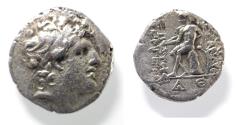 Ancient Coins - Seleukid Kings. Alexander I Balas (152-145 BC). AR drachm (16mm, 3.68g). Antioch on the Orontes mint. Struck. c. 149/8-148/7 BC.