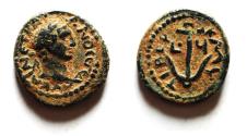 Ancient Coins - TOP: 	JUDAEA, Tiberias. Trajan. 98-117 CE. AE 15. ORIGINAL DESERT PATINA