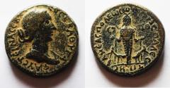 Ancient Coins - JUDAEA, Neapolis. Faustina Junior. Augusta, AD 147-175. Æ 20. Dated CY 89 (AD 160/1).