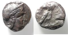 Ancient Coins - Satraps of Mesopotamia. Mazakes, as satrap (c. 331-323/2 BC). AR tetradrachm (21mm, 15.87g). Imitating Athens.