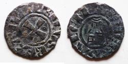 World Coins - CRUSADERS, Latin Kingdom of Jerusalem. Amaury. 1163-1174. BI Denier