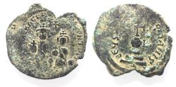 Ancient Coins - AS FOUND: Byzantine Empire; Heraclius, with Heraclius Constantine. 610-641. AR Hexagram