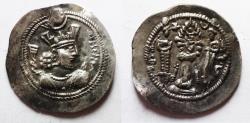 Ancient Coins - SASANIAN KINGS. Valkash. AD 484-488. Silver Drachm. WH (VEH-ARDASHIR)