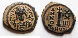 Ancient Coins - Justinian I (527-565). Æ 10 Nummi - Antioch Mint