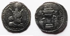 Ancient Coins - Sasanian Empire. Sasanian Empire. Shapur I (AD 241-272). AR obol (14mm, 0.50g). Mint I (“Ctesiphon”). Phase 1b, ca. AD 244-252/3.