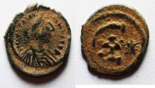 Ancient Coins - Justinian I (527-565). Æ 5 Nummi. Theoupolis (Antioch), 529-539.
