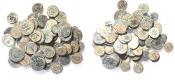 Ancient Coins - ROMAN. AS FOUND LOT OF 66 BRONZE COINS