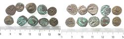 Ancient Coins - LOT OF 10 AS FOUND: Arabia Felix. Himyarite Kingdom. 100 - 300 A.D. Rare copper Bucranium coins.