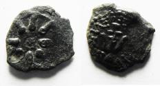 Ancient Coins - Judaea, Alexander Jannaeus, 103-76 BC, AE Prutah (Biblical Widow's Mite).