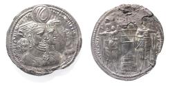 Ancient Coins - SASANIAN KINGS. Vahr?m (Bahram) II, with Queen and Prince 4. AD 276-293. AR Drachm