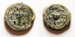 Ancient Coins - AS FOUND: JUDAEA, Jewish War. 66-70 CE. Æ Eighth Shekel .