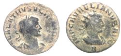 Ancient Coins - ROMAN IMPERIAL. SILVERED AURELIAN & VABALATHUS AE ANTONINIANUS