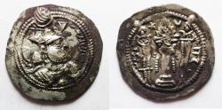 Ancient Coins - SASANIAN KINGS. Valkash. AD 484-488. Silver Drachm. AH (OHRMAZD-ARDAXSIR) mint.