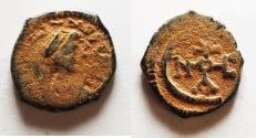 Ancient Coins - Justinian I. 527-565. Æ Pentanummium . Theoupolis (Antioch) mint. Struck circa 560-565.