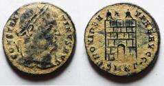 Ancient Coins - AS FOUND: CONSTANTINE I AE FOLLIS. CAMP GATE