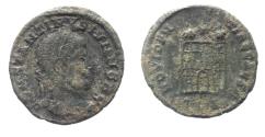 Ancient Coins - CONSTANTINE II AE FOLLIS. NICE. AS FOUND. CAMP GATE