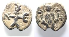 Ancient Coins - Byzantine. Sixth-seventh centuries AD. Lead seal (18mm, 5.04g).