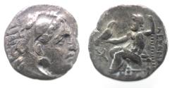 Ancient Coins - Kings of Macedon. Alexander III the Great (336-323 BC). AR drachm (17mm, 4.06g). Abydos(?) mint. Struck under Antigonos Monophthalmos, c. 310-301 BC.