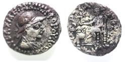 Ancient Coins - Indo-Greek Kings. Antialkidas Nikephoros (c. 115-95 BC). AR drachm (17mm, 1.72g).