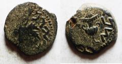 Ancient Coins - Judaea. Jewish War. First Revolt. AE Prutah. Year 3. 68/69 C.E.