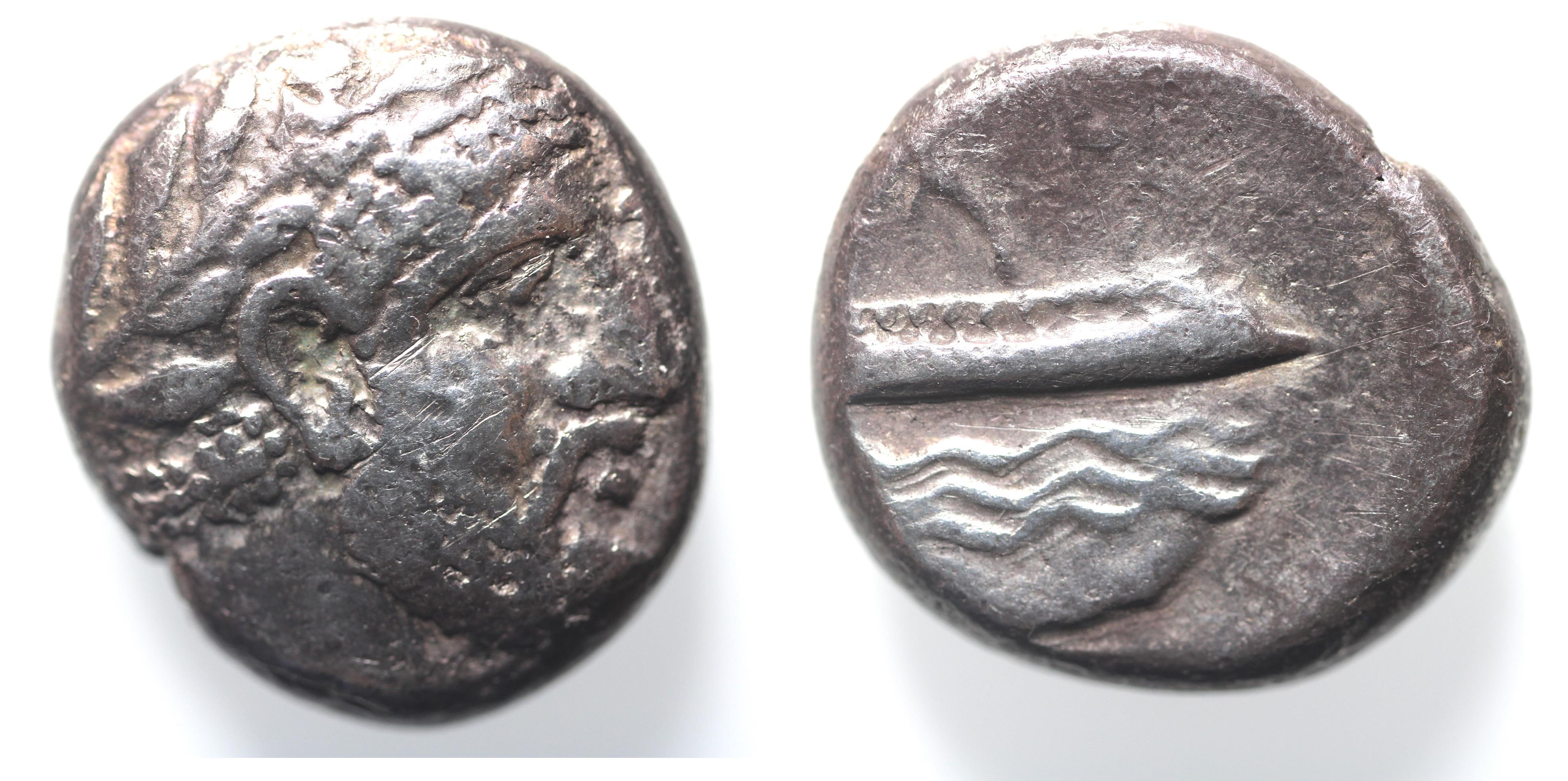 Phoenicia. Arados. Uncertain King (c. 400-384 BC). AR shekel (19mm, 10.5g).