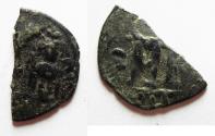 World Coins - ARAB-BYZANTINE. AE FALS. IMITATING CONSTANS II AE FOLLIS