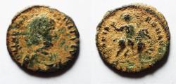 Ancient Coins - ROMAN IMPERIAL AE 3 . EMPEROR ON HORSEBACK