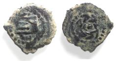 Ancient Coins - Judaea, The Herodians. Herod Archelaus, 4 BC-6 AD. AE Prutah . PROW