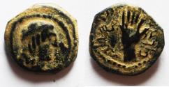 Ancient Coins - Nabataean Kings. Malichus I (60-30 BC). AE 16mm, 3.18g. Petra mint. Struck in regnal year 28 (33/2 BC).