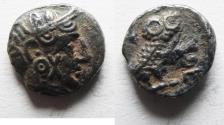 Ancient Coins - Apparently unpublished variety: South Arabia. Sabean kingdom. Late 4th-mid 2nd centuries BC. AR eighth unit (10mm, 0.89g). Imitating Athens.