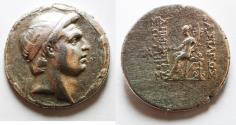 Ancient Coins - GREEK. Seleukid Kingdom. Demetrios I Soter (162-150 BC). AR tetradrachm (30mm, 16.26g). Antioch on the Orontes mint. Struck 162-155/4 BC.