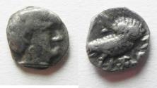 Ancient Coins - ARABIA, Southern. Saba'. Late 4th–mid 2nd centuries BC. AR tmrt – Quarter Unit (11mm, 1.25 g). Imitating Athens.