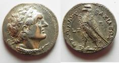 Ancient Coins - Egypt. Ptolemaic kings. Ptolemy VI Philometor (first sole reign, 180-164 BC). AR tetradrachm (27mm, 13.90g). Pathos mint.
