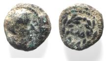 Ancient Coins - Judaea. Herodian Dynasty. Herod Philip (4 BC-AD 34). AE 11mm, 1.77g. Caesarea Panias mint.