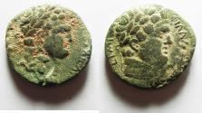 Ancient Coins - CHOICE QUALITY FOR THE TYPE: Decapolis. Philadelphia. Titus. AD 79-81. Æ 25. Dated CY 143 (AD 80/1).