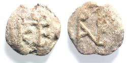 Ancient Coins - Byzantine. Lead bulla (23mm, 7.96g) . 6th-7th century AD.